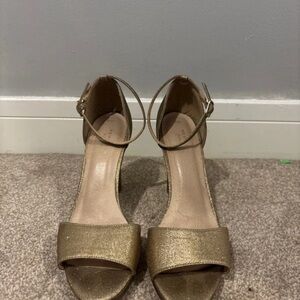 Chic Gold Ankle Strap Heels